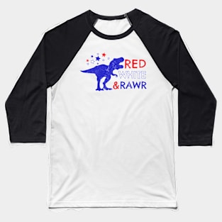 Red white & Rawr  Vintage for the 4th of July Baseball T-Shirt